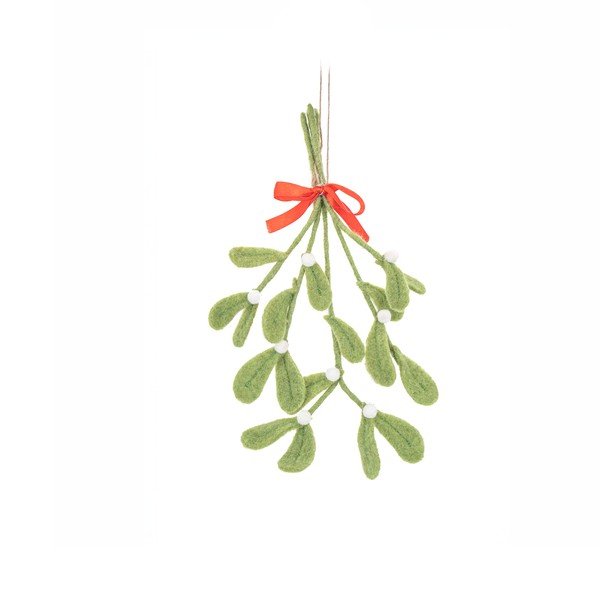 Decorazione per albero di natale in lana fatta a mano 25 cm Mistletoe – Sass & Belle