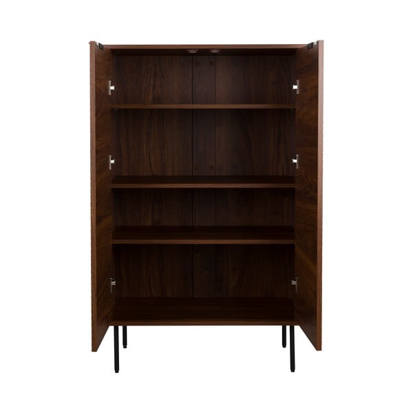 Armadietto marrone con effetto noce 80x130x40 cm Stripes – White Label-image-3