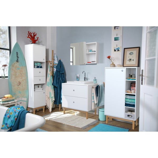 Mobile sospeso bianco con lavabo senza miscelatore 80x62 cm Color Bath - Tom Tailor-image-1