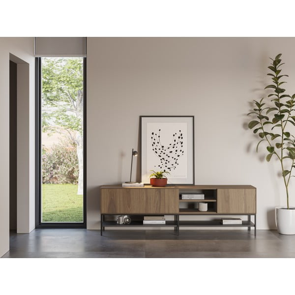 Mobile TV di colore naturale con effetto rovere 180x55x35 cm Amira – Marckeric-image-1