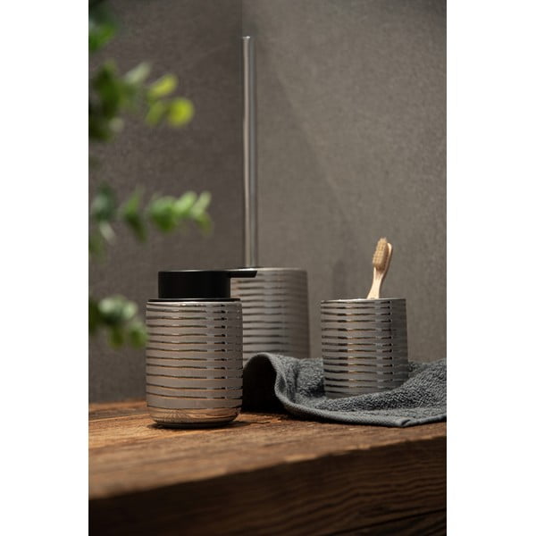 Dispenser di sapone in ceramica argento 0,28 l Vilalba - Wenko-image-2