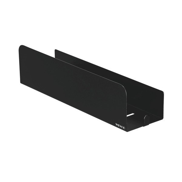 Mensola da bagno senza foratura nera in acciaio inox con aggancio Turbo-loc Lizan – Wenko