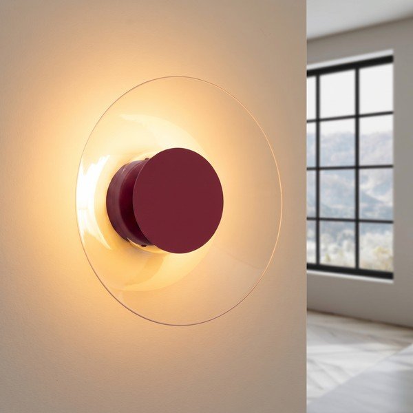 Lampada da parete LED burgundy 
in vetro acrilico
 ø 28 cm ASTRO – Thoro-image-1