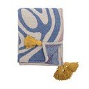 Coperta blu in misto cotone 130x160 cm Arlie – Bloomingville