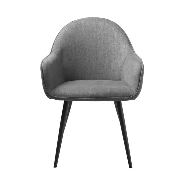 Sedia da pranzo grigia in imbottito con braccioli Minto – Unique Furniture-image-3