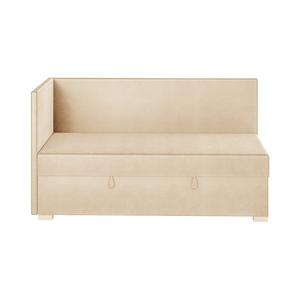 Letto angolare per bambini beige con contenitore con materasso 90x200 cm Flexi - Ghado