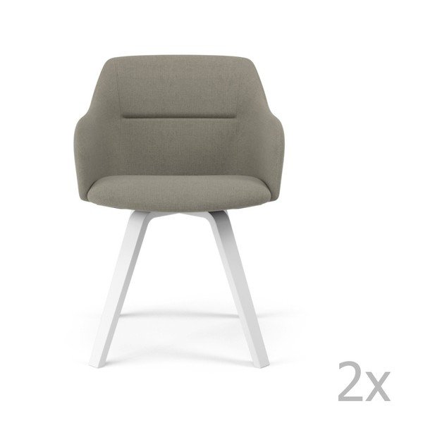 Set di 2 sedie da pranzo grigio chiaro Sofia - Tenzo