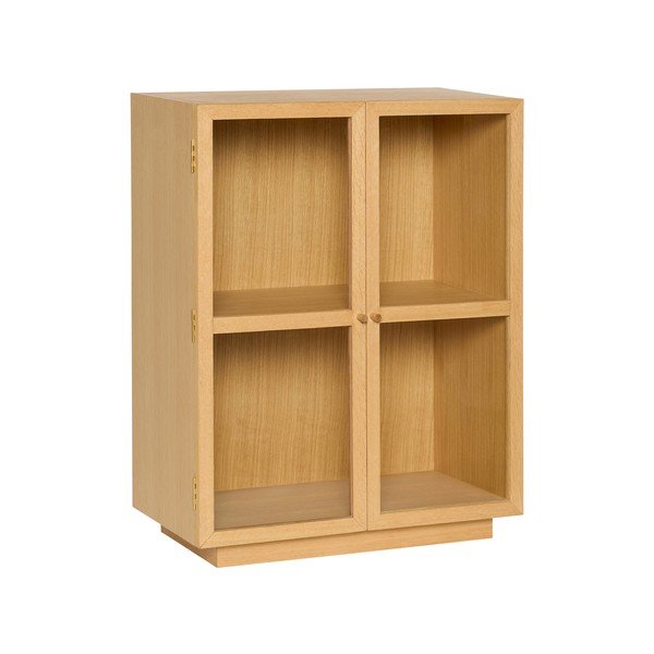 Vetrina di colore naturale con effetto rovere da appendere 70x90x39 cm Mae – Hübsch