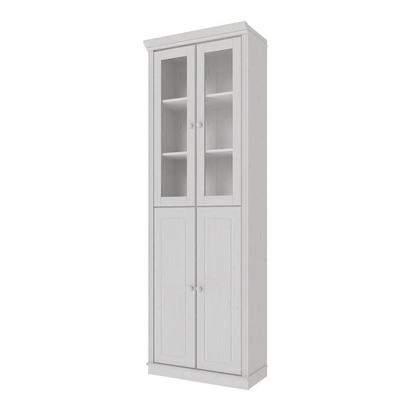 Vetrina bianca in pino massiccio 74x223x37 cm Anita – Støraa-image-2