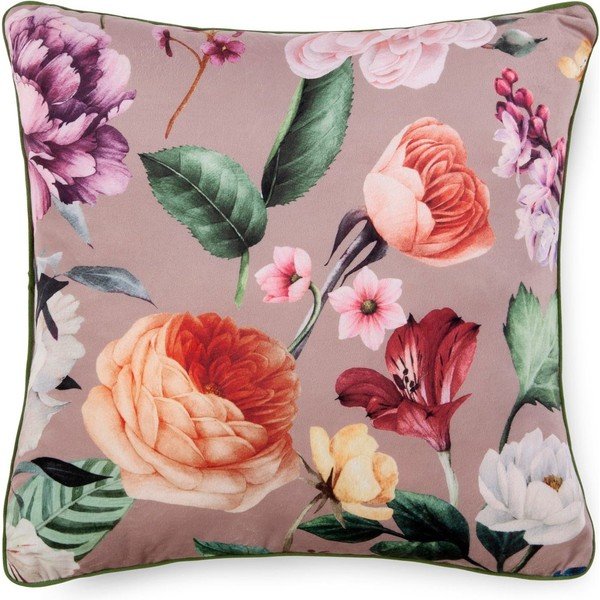 Cuscino decorativo marrone, 50 x 50 cm Fiori - Descanso-image-1