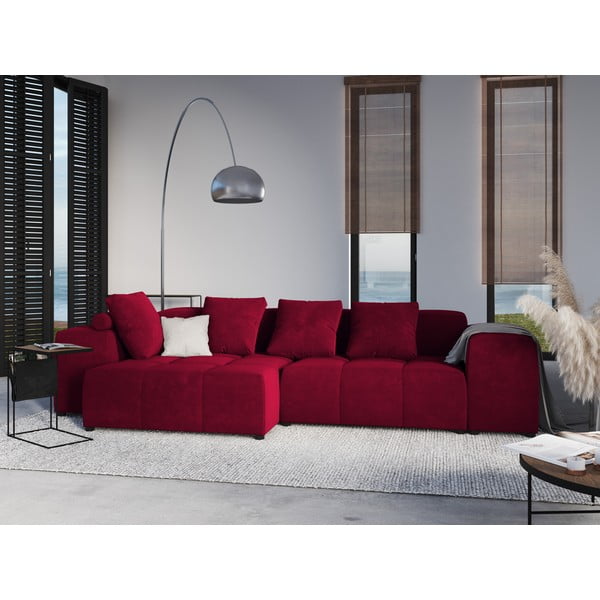 Cuscino in velluto rosso per divano componibile Rome Velvet - Cosmopolitan Design-image-4