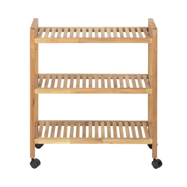 Scaffale da bagno in legno di noce con tre ripiani e ruote 65x72cm Norway - Wenko-image-4