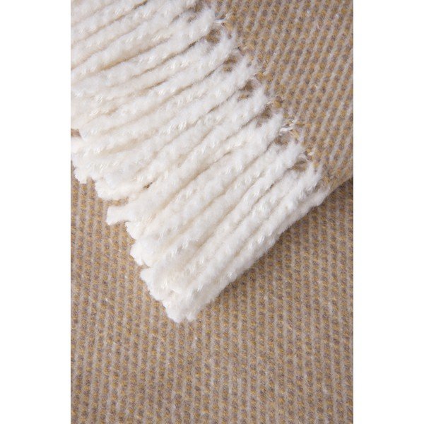 Plaid marrone chiaro con contenuto di cotone , 140 x 180 cm Jade - Euromant-image-2