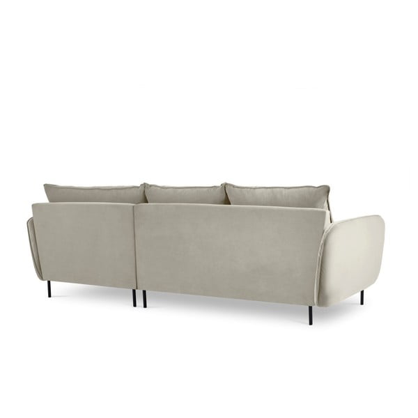Divano angolare in velluto beige, angolo destro Vienna - Cosmopolitan Design-image-4