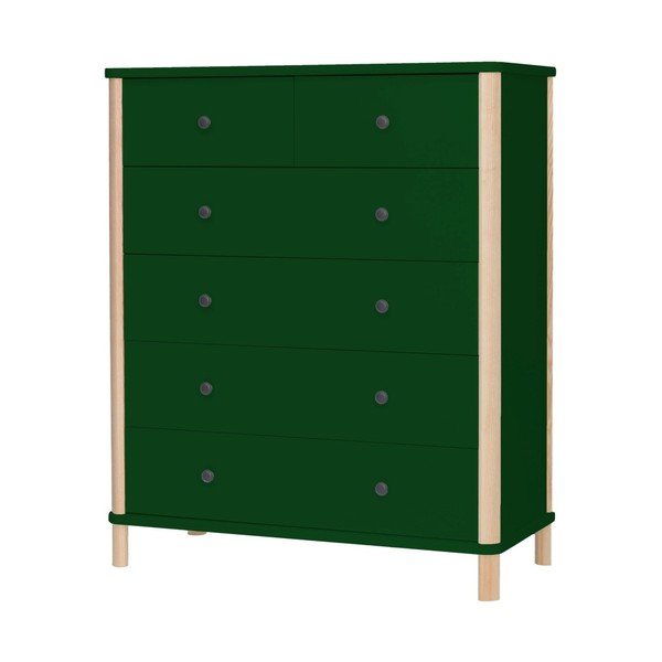 Cassettiera alta verde scuro con 6 cassetti Ashme Boy - Ragaba