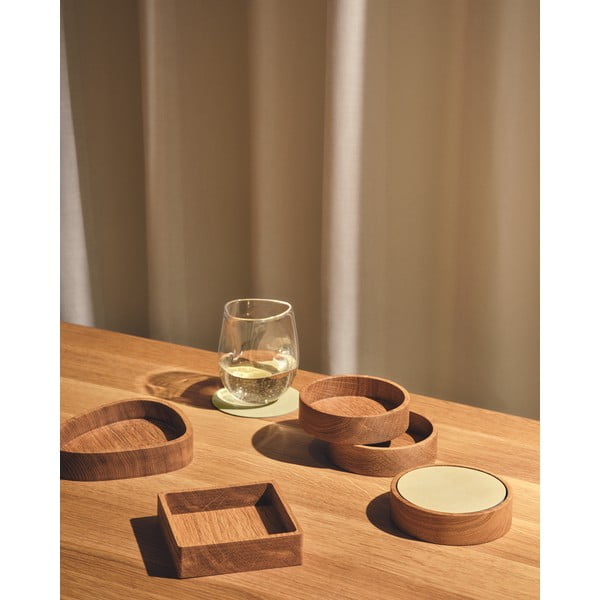 Scatola decorativa di colore naturale in legno 11x11x3 cm Square S – LIND DNA-image-1