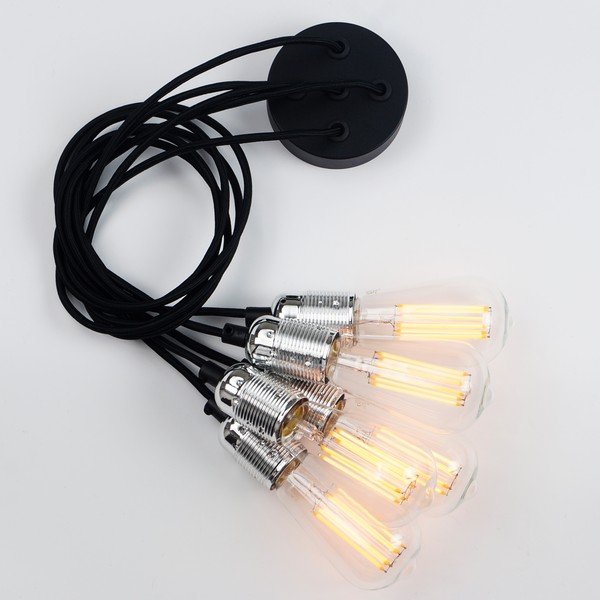 Apparecchio a sospensione nero/argento con paralume in metallo ø 4 cm Uno - Sotto Luce-image-3