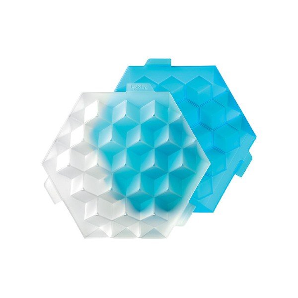 Modrá silikonová forma na led Lékué Ice Cube