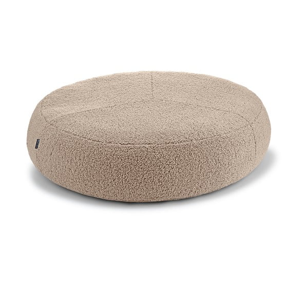 Cuccia beige in materiale bouclé ø 90 cm Senso Pouffe Greige M/L - MiaCara