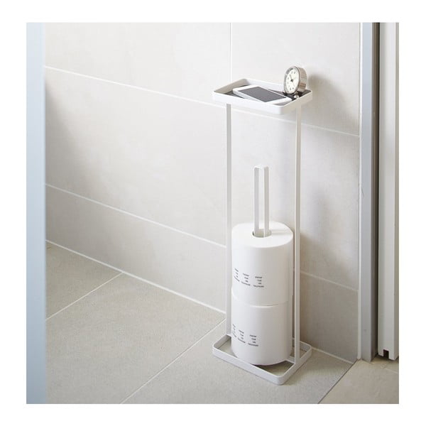 Distributore di carta igienica bianco con ripiano Tower - YAMAZAKI-image-1