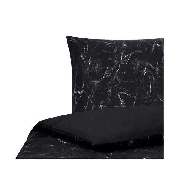 Biancheria da letto singola nera in percalle di cotone , 150 x 220 cm - Westwing Collection-image-3