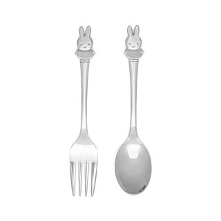 Posate per bambini in acciaio inox in argento Miffy - Zilverstad