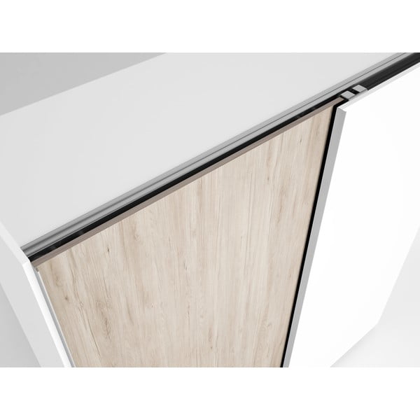 Armadio bianco in rovere con ante scorrevoli 182x200 cm Sahara - Marckeric-image-3