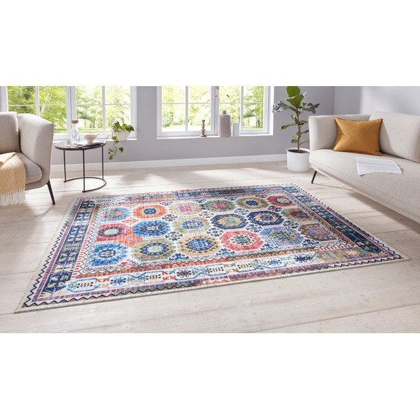 Tappeto colorato ad alto contenuto di cotone 160 x 230 cm Kilim Masin - Nouristan-image-1