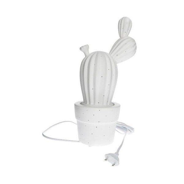 Bílá porcelánová lampa ve tvaru kaktusu Brandani Cactus