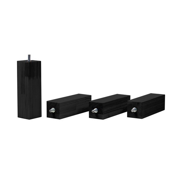 Set di cassetti neri sotto il letto e 4 gambe allungate, per letto 90 x 160 cm - Benlemi-image-4
