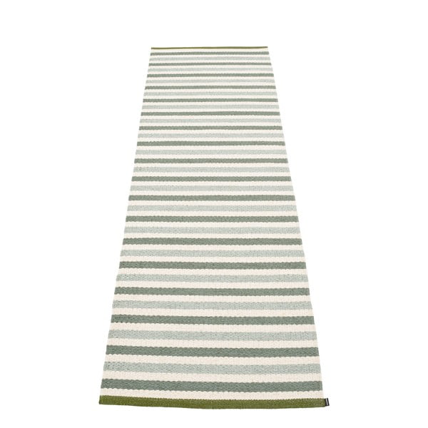 Passatoia da interno/esterno verde/color crema 70x240 cm Teo Sage – Pappelina
