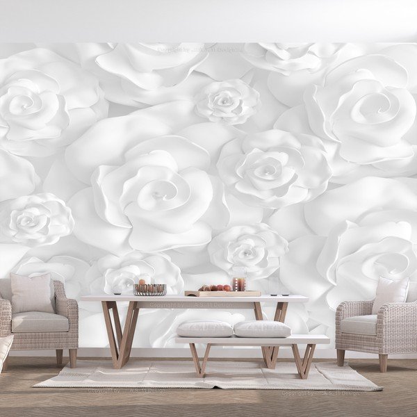 Carta da parati di grande formato, 200 x 140 cm Plaster Flowers - Artgeist-image-1