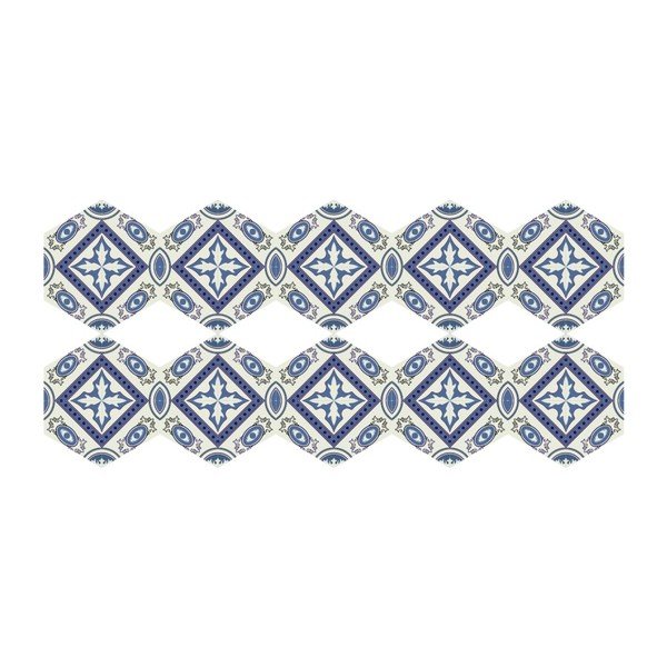 Set di 10 adesivi per pavimenti Esagoni Leonardina, 40 x 90 cm - Ambiance