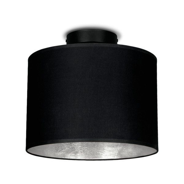 Lampada da soffitto nera con dettaglio argento MIKA, ⌀ 25 cm Mika - Sotto Luce