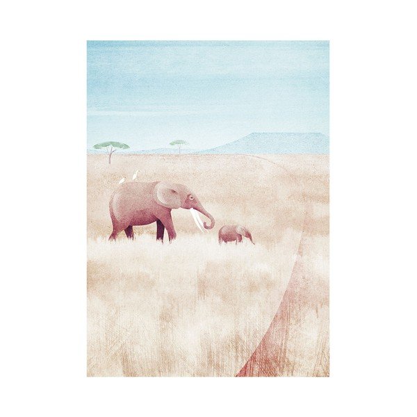 Poster 30x40 cm Elephants - Travelposter