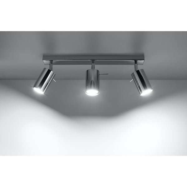 Lampada da soffitto in argento, lunghezza 45 cm Etna - Sollux-image-3