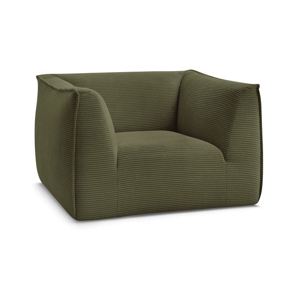 Poltrona verde con rivestimento in velluto a coste Giorgia – Bobochic Paris