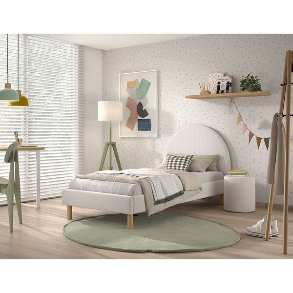 Letto singolo imbottito bianco con griglia 90x200 cm MOON - Vipack-image-4