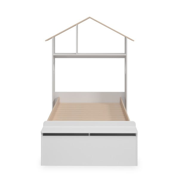 Letto per bambini in pino bianco/naturale con contenitore 90x190 cm Odessa - Marckeric-image-4