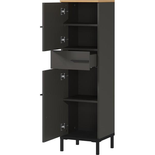 Mobile bagno grigio scuro in rovere 34x123 cm Yonkers - Germania-image-2