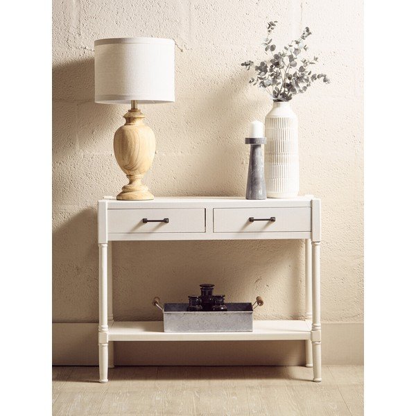 Tavolo consolle bianco in pino massiccio 35x91 cm Heritage – Premier Housewares-image-1