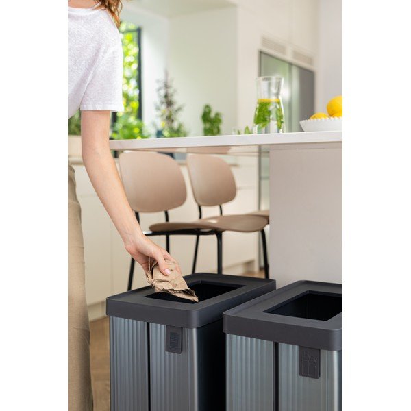 Cestino per la spazzatura grigio in plastica riciclata 54 l Verto Recycle - Curver-image-4