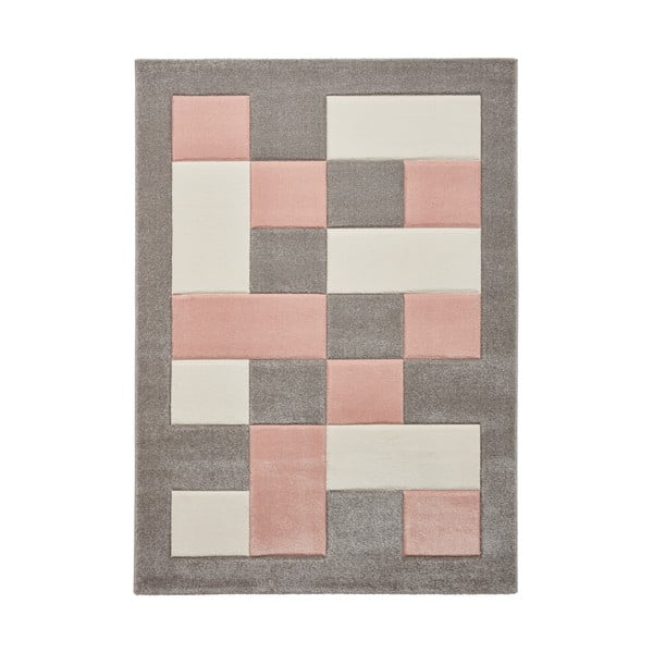 Tappeto rosa e grigio , 160 x 220 cm Brooklyn - Think Rugs