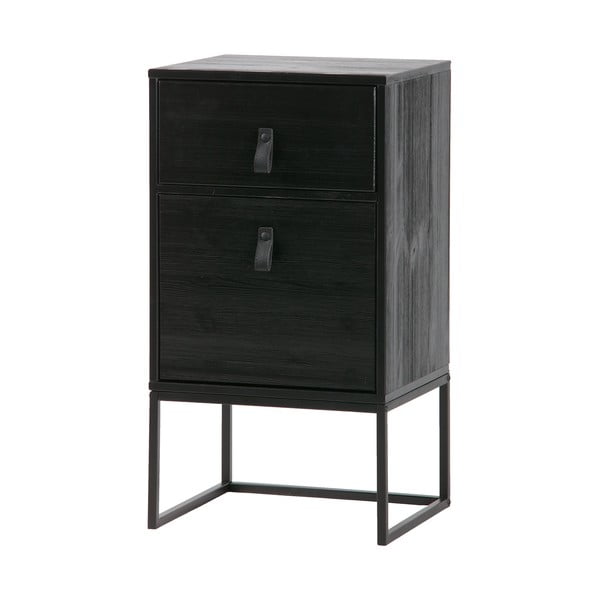 Comodino nero con cassetto e anta Zola - WOOOD-image-2