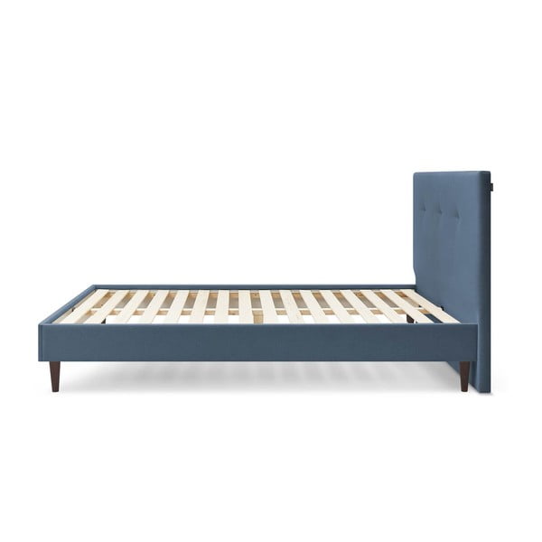 Letto matrimoniale imbottito blu con griglia 180x200 cm Tory - Bobochic Paris-image-2