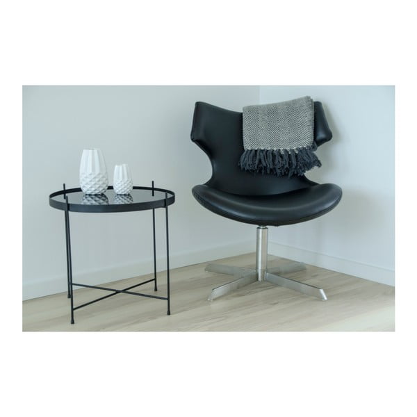 Coperta in cotone bianco e nero , 170 x 130 cm Cort - House Nordic-image-1