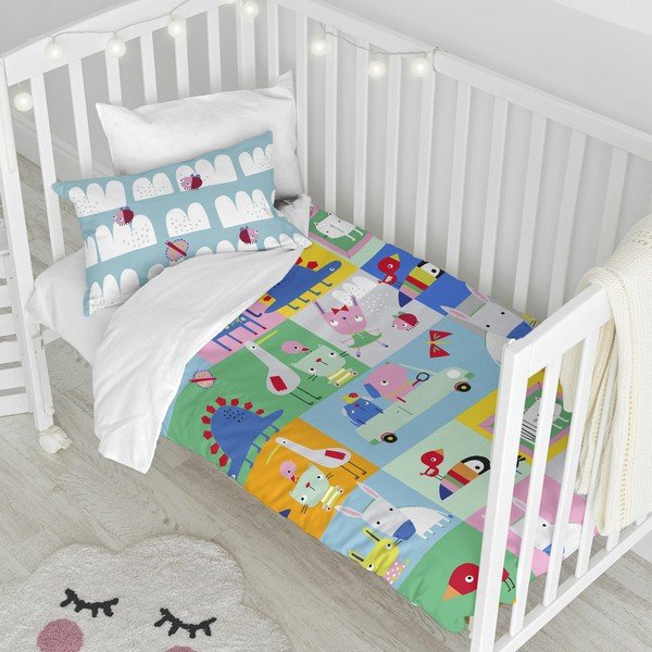 Biancheria da letto per bambini in cotone Patchwork, 100 x 120 cm Patchwork Animal - Moshi Moshi-image-4