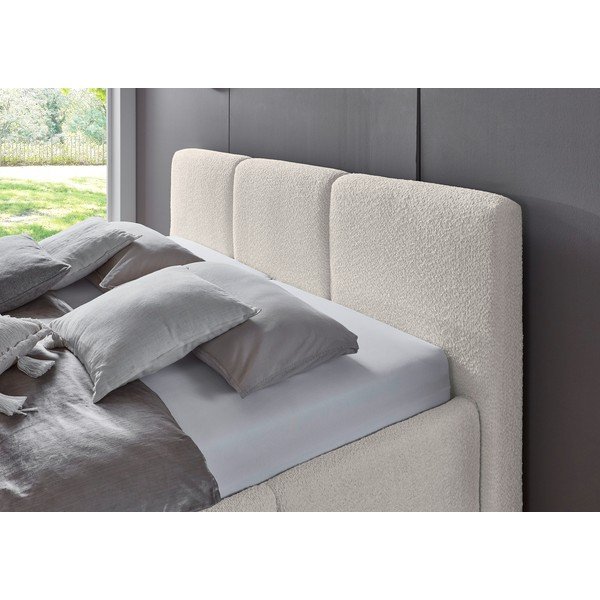 Letto matrimoniale imbottito avorio rete non inclusa 180x200 cm Merida – Meise Möbel-image-3
