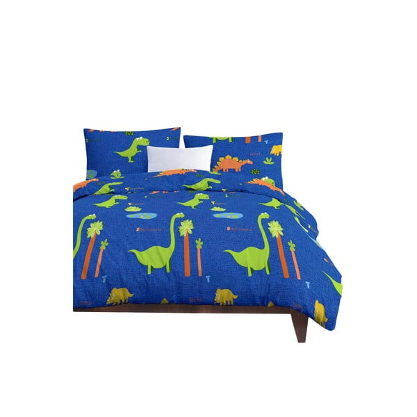 Set copripiumino e federa da bambini blu per letto singolo 140x200 cm Dinolar – Mijolnir