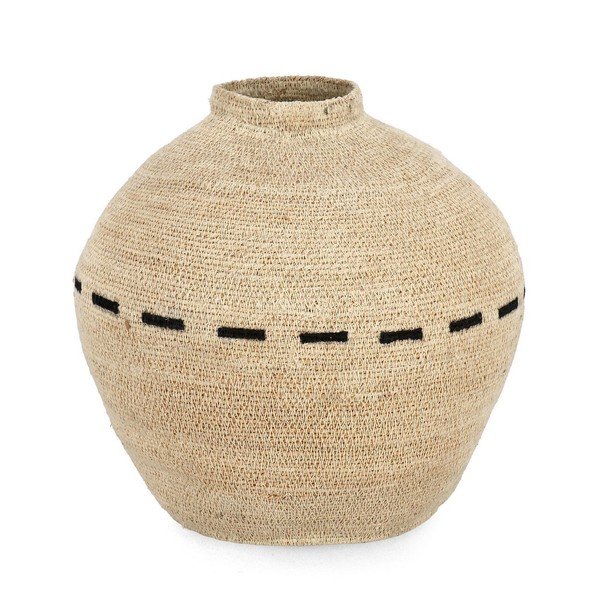 Vaso beige in rattan fatto a mano (altezza totale 31 cm) Hue – Bizzotto